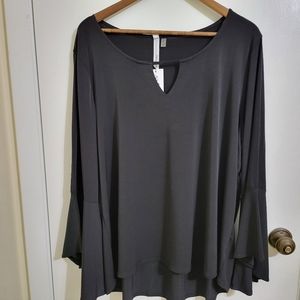 NY Collection Women's Longsleeve Top Blouse - Black